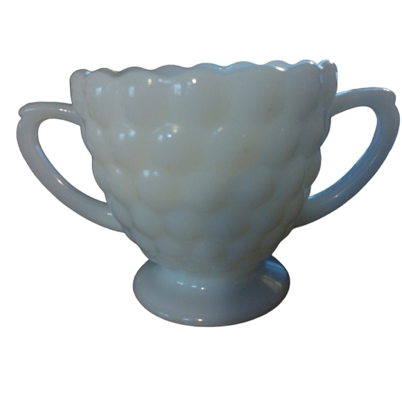 Vintage Anchor Hocking Bubble Milk Cream & Sugar Glass Set - Picture 2 of 6